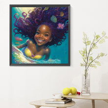 Load image into Gallery viewer, Black Girl 30X30CM(Canvas) Full Round Drill Diamond Painting
