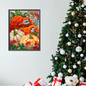 Pumpkin Bird 30X40CM(Canvas) Full Round Drill Diamond Painting