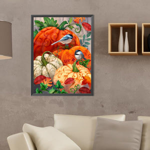 Pumpkin Bird 30X40CM(Canvas) Full Round Drill Diamond Painting