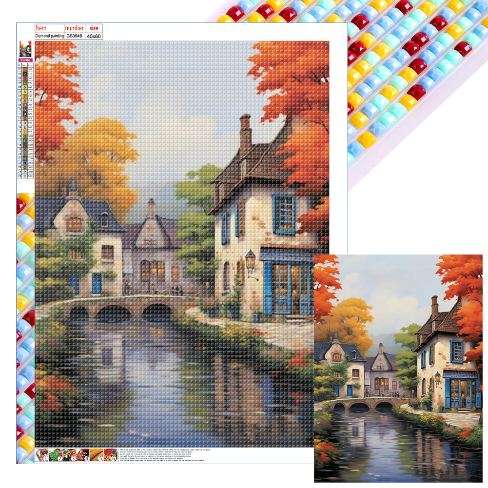 Country House 45X60CM(Canvas) Full Square Drill Diamond Painting