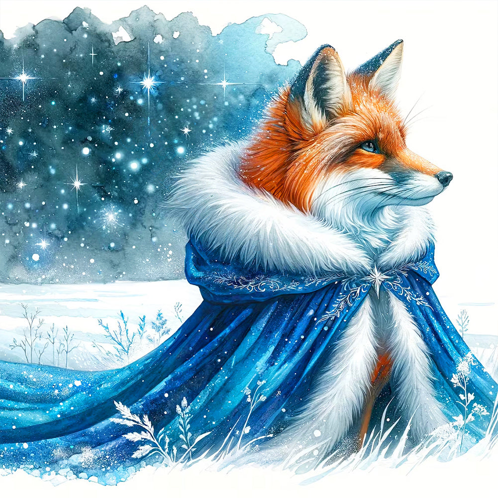 Aurora Fox 30X30CM(Canvas) Full Round Drill Diamond Painting