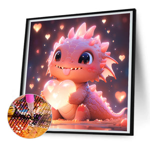 Love Pink Purple Dragon 30X30CM(Canvas) Full Round Drill Diamond Painting