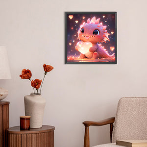 Love Pink Purple Dragon 30X30CM(Canvas) Full Round Drill Diamond Painting