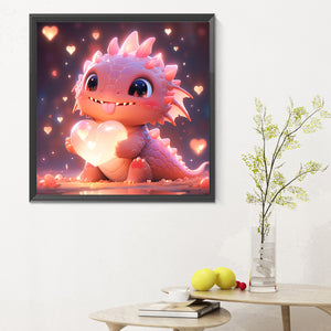 Love Pink Purple Dragon 30X30CM(Canvas) Full Round Drill Diamond Painting