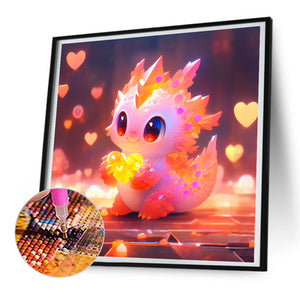 Love Light Pink Dragon 30X30CM(Canvas) Full Round Drill Diamond Painting