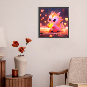 Love Light Pink Dragon 30X30CM(Canvas) Full Round Drill Diamond Painting