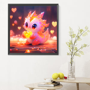 Love Light Pink Dragon 30X30CM(Canvas) Full Round Drill Diamond Painting