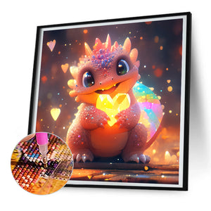 Love Colorful Dragon 30X30CM(Canvas) Full Round Drill Diamond Painting