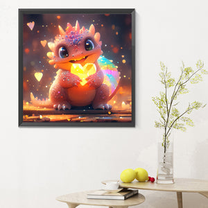 Love Colorful Dragon 30X30CM(Canvas) Full Round Drill Diamond Painting