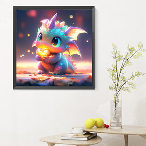 Love Blue Dragon 30X30CM(Canvas) Full Round Drill Diamond Painting