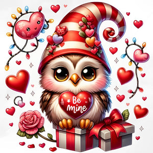 Valentine Love Owl 30X30CM(Canvas) Full Round Drill Diamond Painting