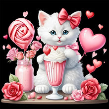 Load image into Gallery viewer, Valentine Love White Cat 30X30CM(Canvas) Full Round Drill Diamond Painting
