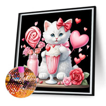 Load image into Gallery viewer, Valentine Love White Cat 30X30CM(Canvas) Full Round Drill Diamond Painting
