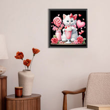 Load image into Gallery viewer, Valentine Love White Cat 30X30CM(Canvas) Full Round Drill Diamond Painting
