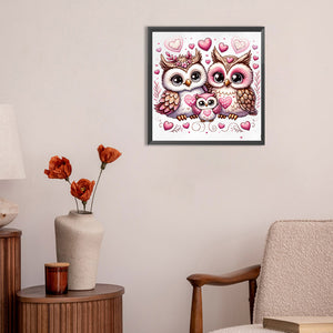 Valentine Love Owl 30X30CM(Canvas) Full Round Drill Diamond Painting