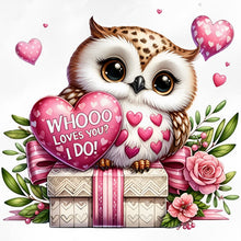 Load image into Gallery viewer, Valentine Love Owl 30X30CM(Canvas) Full Round Drill Diamond Painting
