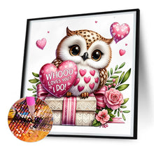 Load image into Gallery viewer, Valentine Love Owl 30X30CM(Canvas) Full Round Drill Diamond Painting
