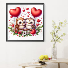 Load image into Gallery viewer, Valentine Love Owl 30X30CM(Canvas) Full Round Drill Diamond Painting
