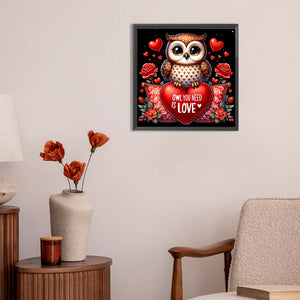 Valentine Love Owl 30X30CM(Canvas) Full Round Drill Diamond Painting