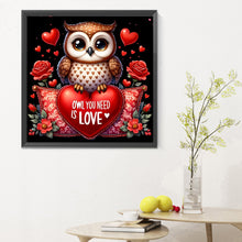 Load image into Gallery viewer, Valentine Love Owl 30X30CM(Canvas) Full Round Drill Diamond Painting
