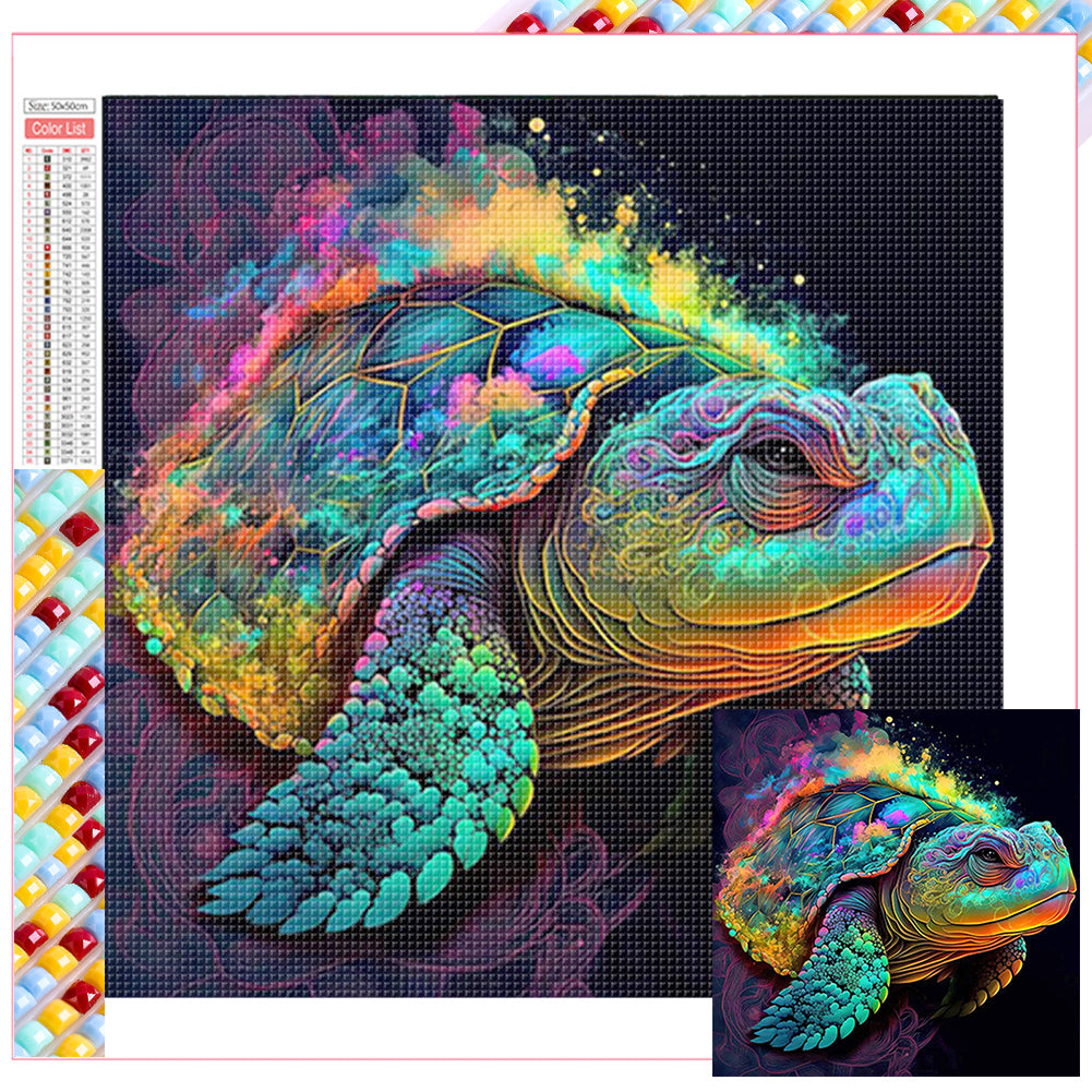 Colorful Sea Turtle 55X55CM(Canvas) Full Square Drill Diamond Painting