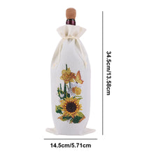 Load image into Gallery viewer, Diamond Painting Burlap Wine Bags Label Liquor Bottle Cover(Butterfly Sunflower)
