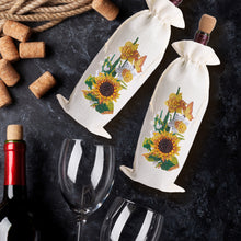 Load image into Gallery viewer, Diamond Painting Burlap Wine Bags Label Liquor Bottle Cover(Butterfly Sunflower)
