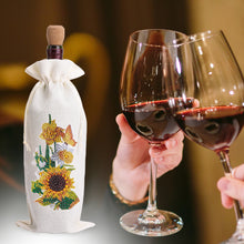 Load image into Gallery viewer, Diamond Painting Burlap Wine Bags Label Liquor Bottle Cover(Butterfly Sunflower)
