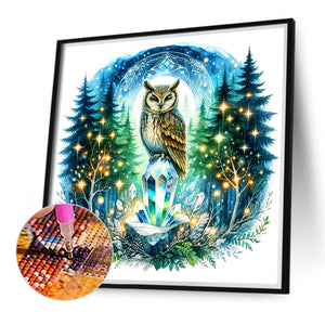 Owl 40X40CM(Canvas) Full Round Drill Diamond Painting