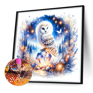 Owl 40X40CM(Canvas) Full Round Drill Diamond Painting