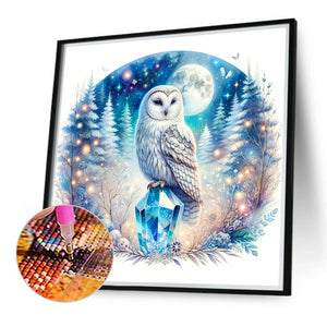 Owl 40X40CM(Canvas) Full Round Drill Diamond Painting