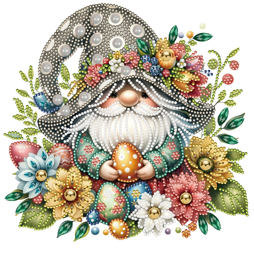 Easter Gnome 30X30CM(Canvas) Partial Special Shaped Drill Diamond Painting