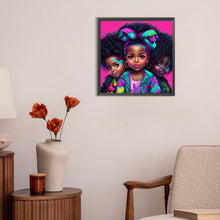 Load image into Gallery viewer, Black Girl 30X30CM(Canvas) Full Round Drill Diamond Painting
