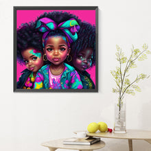 Load image into Gallery viewer, Black Girl 30X30CM(Canvas) Full Round Drill Diamond Painting
