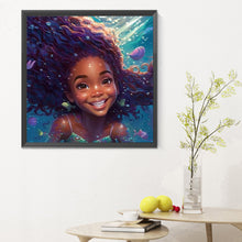 Load image into Gallery viewer, Black Girl 30X30CM(Canvas) Full Round Drill Diamond Painting
