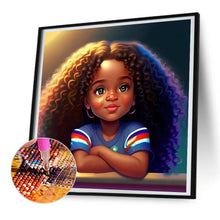 Load image into Gallery viewer, Black Girl 30X30CM(Canvas) Full Round Drill Diamond Painting
