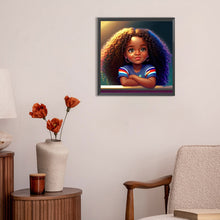 Load image into Gallery viewer, Black Girl 30X30CM(Canvas) Full Round Drill Diamond Painting
