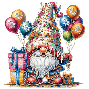 Birthday Cake Gnome 30X30CM(Canvas) Partial Special Shaped Drill Diamond Painting