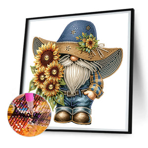 Sunflower Cowboy Goblin 30X30CM(Canvas) Partial Special Shaped Drill Diamond Painting