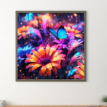 Load image into Gallery viewer, Glow-In-The-Dark Flowers 30X30CM(Canvas) Full Round Drill Diamond Painting
