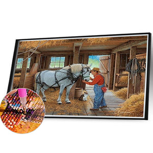 Country House 40X30CM(Canvas) Full Square Drill Diamond Painting