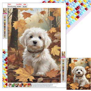 Woods Puppy 30X40CM(Canvas) Full Square Drill Diamond Painting