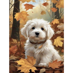 Woods Puppy 30X40CM(Canvas) Full Square Drill Diamond Painting