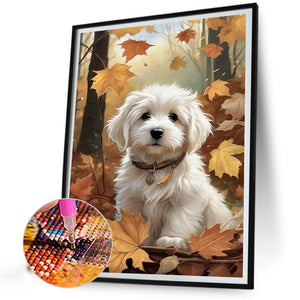Woods Puppy 30X40CM(Canvas) Full Square Drill Diamond Painting