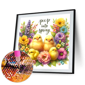 Easter Chick Bunny 30X30CM(Canvas) Full Round Drill Diamond Painting