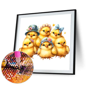 Easter Chick Bunny 30X30CM(Canvas) Full Round Drill Diamond Painting