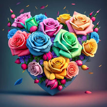 Load image into Gallery viewer, Colorful Love Roses 30X30CM(Canvas) Full Round Drill Diamond Painting

