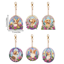 Load image into Gallery viewer, 6 PCS Double Sided Special Shape Diamond Painting Art Keychain Pendant (Dog)
