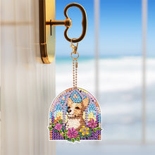 Load image into Gallery viewer, 6 PCS Double Sided Special Shape Diamond Painting Art Keychain Pendant (Dog)
