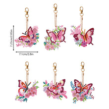 Load image into Gallery viewer, 6 PCS Double Sided Special Shape Diamond Painting Keychain Pendant (Butterfly)
